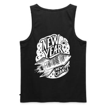 New Year Rocket New Year's Eve New Beginning New Chance - Men's Premium Organic Tank Top - black - Back - AI Model Male 178 light (178cm)