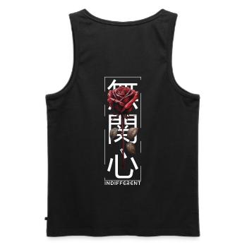 Indifferent Rose Japanische Schrift Edgy Aesthetic - Männer Premium Bio Tank Top - Schwarz - Hinten - AI Model Male 178 light (178cm)