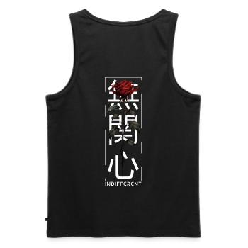 Indifferent Rose Japanische Schrift Edgy Aesthetic - Männer Premium Bio Tank Top - Schwarz - Hinten - AI Model Male 178 light (178cm)