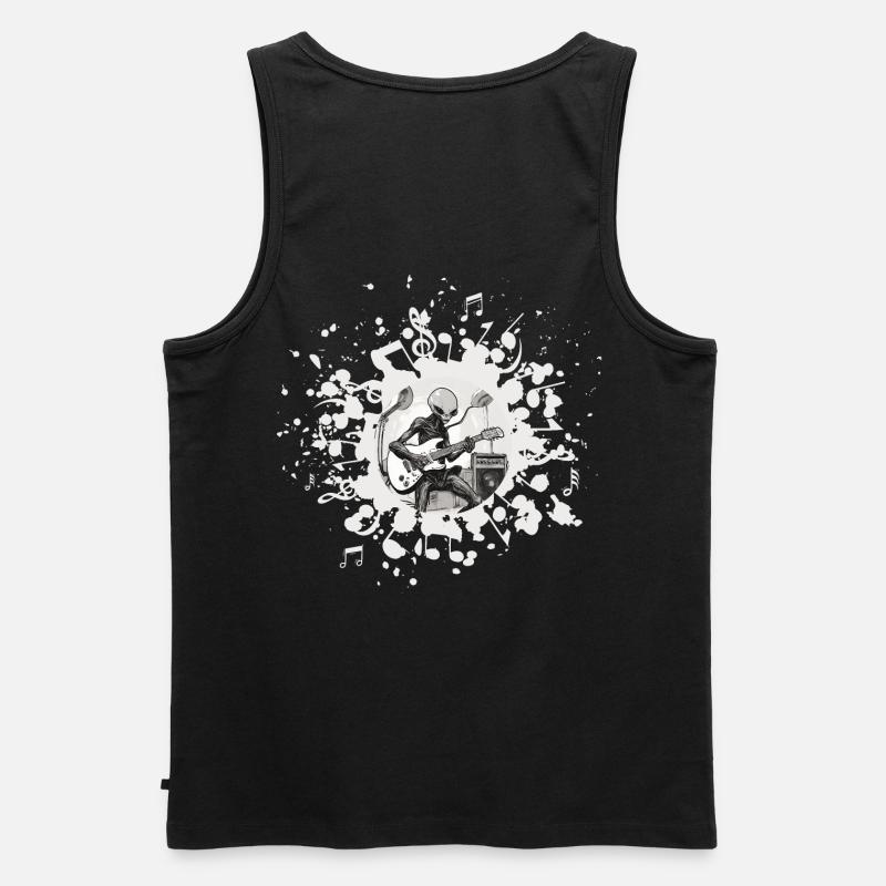 Alien Musiker mit Gitarre - Männer Premium Bio Tank Top - Schwarz