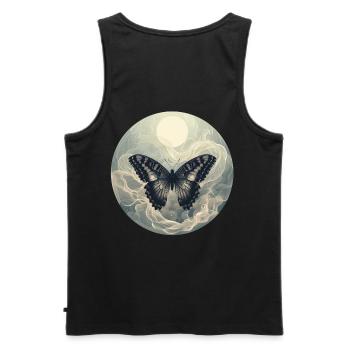 Butterfly Tone - Men's Premium Organic Tank Top - black - Back - AI Model Male 178 light (178cm)