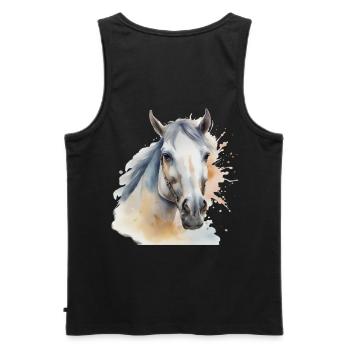 Tête de cheval Cheval Cheval Cheval Etalon - Débardeur bio Premium Homme - noir - Dos - AI Model Male 178 light (178cm)