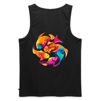 Couleurs tropicales - Débardeur bio Premium Homme - noir - Dos - AI Model Male 178 light (178cm)
