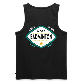 Badminton Badminton Sports - Men's Premium Organic Tank Top - black - Back - AI Model Male 178 light (178cm)