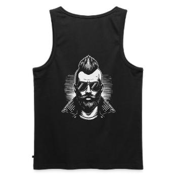 Punk-Rocker mit Sonnenbrille - Männer Premium Bio Tank Top - Schwarz - Hinten - AI Model Male 178 light (178cm)