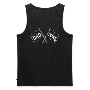 Dad 2025, promoted to proud dad - Men's Premium Organic Tank Top - black - Back - AI Model Male 178 light (178cm)