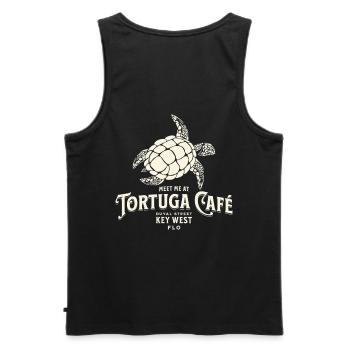 Tortuga Kaffee Key West Stil Illustration - Männer Premium Bio Tank Top - Schwarz - Hinten - AI Model Male 178 light (178cm)