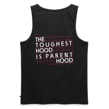 Parenthood – Die härteste Hood - Männer Premium Bio Tank Top - Schwarz - Hinten - AI Model Male 178 light (178cm)