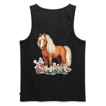 Pferd auf Wiese - Männer Premium Bio Tank Top - Schwarz - Hinten - AI Model Male 178 light (178cm)