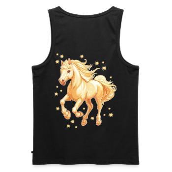 Cheval avec des étoiles - Débardeur bio Premium Homme - noir - Dos - AI Model Male 178 light (178cm)