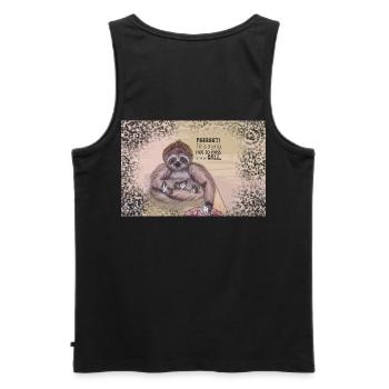 Fill is trying not to miss another call - Männer Premium Bio Tank Top - Schwarz - Hinten - AI Model Male 178 light (178cm)