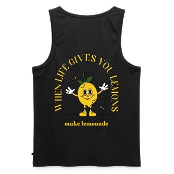 Mache Lemonade aus jeder Situation - Männer Premium Bio Tank Top - Schwarz - Hinten - AI Model Male 178 light (178cm)