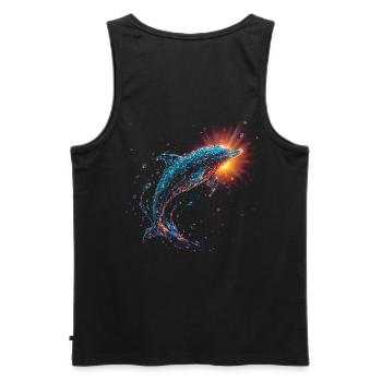 Delfin - Männer Premium Bio Tank Top - Schwarz - Hinten - AI Model Male 178 light (178cm)