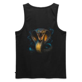 King Kobra - Männer Premium Bio Tank Top - Schwarz - Hinten - AI Model Male 178 light (178cm)