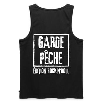 Fishing Guard ROCK Edition - Men's Premium Organic Tank Top - black - Back - AI Model Male 178 light (178cm)