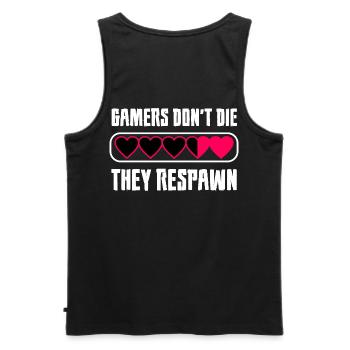 Gamer Herz Botschaft - Männer Premium Bio Tank Top - Schwarz - Hinten - AI Model Male 178 light (178cm)