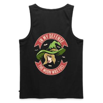 Magical witch with moon motto - Men's Premium Organic Tank Top - black - Back - AI Model Male 178 light (178cm)