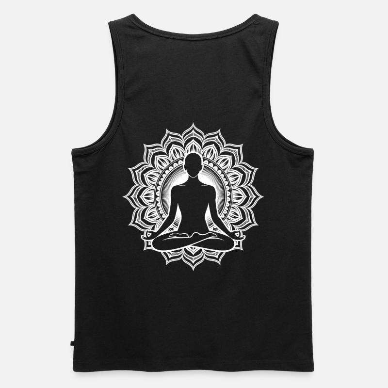 Meditation Chakra - Männer Premium Bio Tank Top - Schwarz
