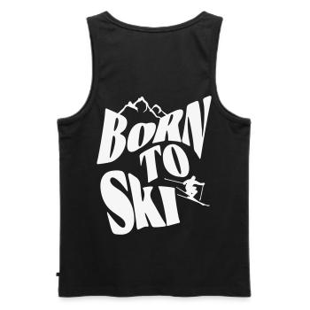 Sports d’hiver - Born to SKI - Débardeur bio Premium Homme - noir - Dos - AI Model Male 178 light (178cm)