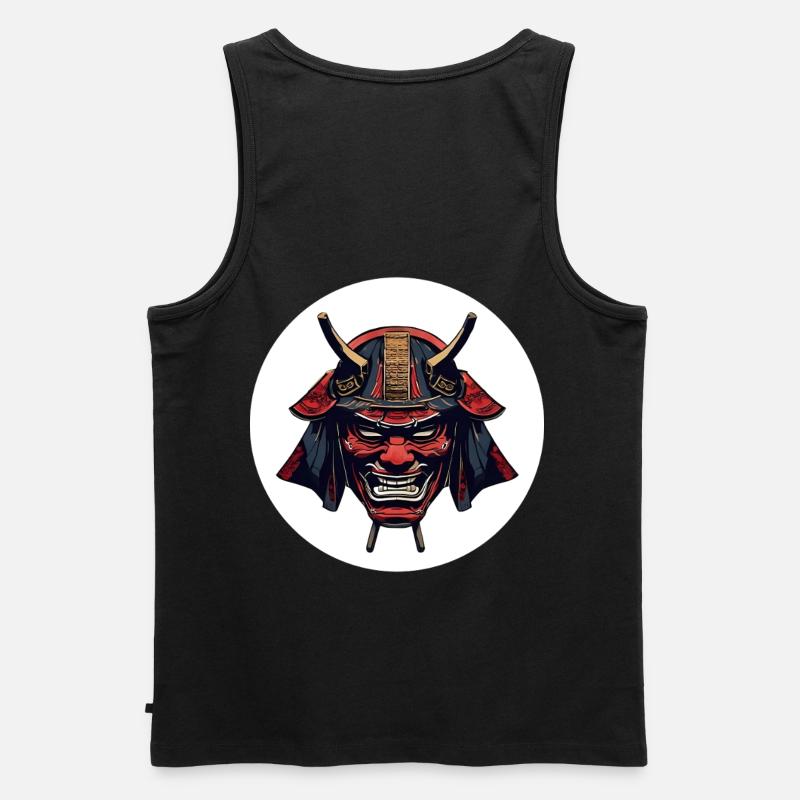 Roter Oni Dämonenhelm - Männer Premium Bio Tank Top - Schwarz
