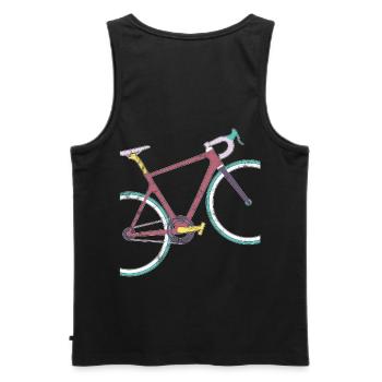 Retro Vintage Grunge Rennrad Modern Cycling Design - Männer Premium Bio Tank Top - Schwarz - Hinten - AI Model Male 178 light (178cm)