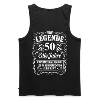 Une légende noble 50 ans 50e anniversaire cadeau - Débardeur bio Premium Homme - noir - Dos - AI Model Male 178 light (178cm)