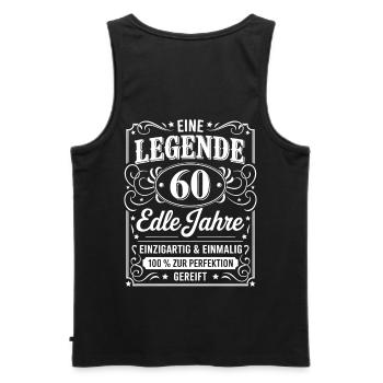 60e anniversaire Une légende 60 Noble Années Cadeau - Débardeur bio Premium Homme - noir - Dos - AI Model Male 178 light (178cm)