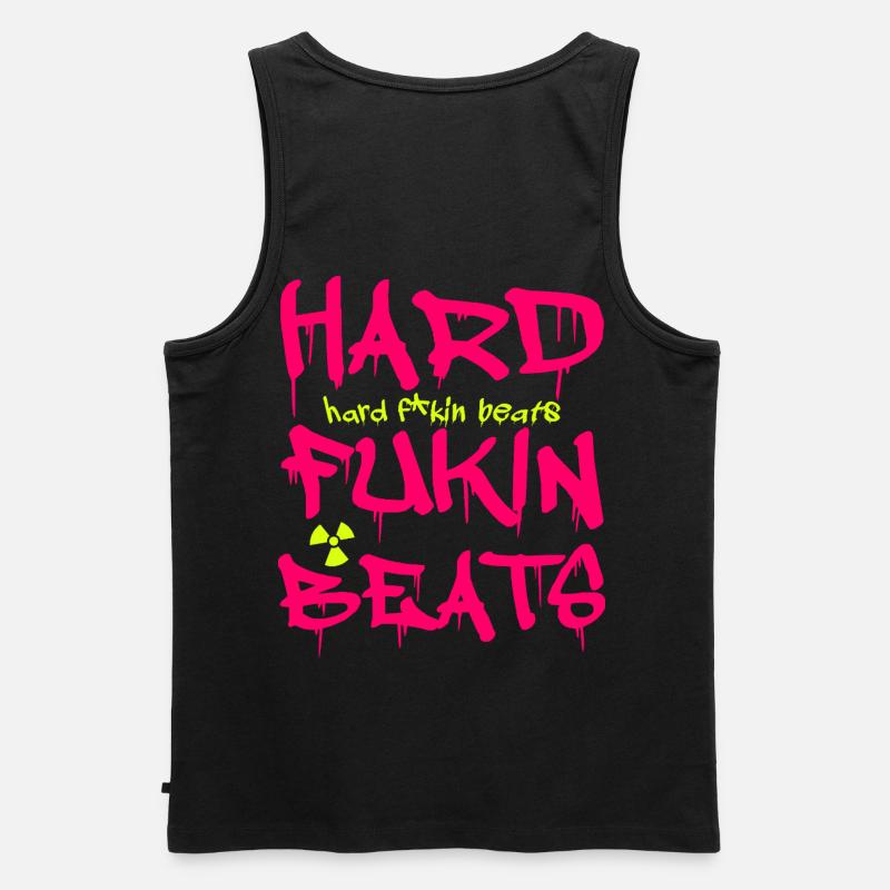Hard Fukin Beats Graffiti Tee - Männer Premium Bio Tank Top - Schwarz
