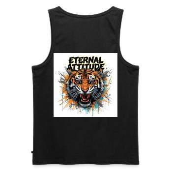 Pose du Tigre Éternel - Débardeur bio Premium Homme - noir - Dos - AI Model Male 178 light (178cm)