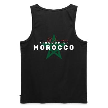 We are Kingdom of Morocco - Débardeur bio Premium Homme - noir - Dos - AI Model Male 178 light (178cm)