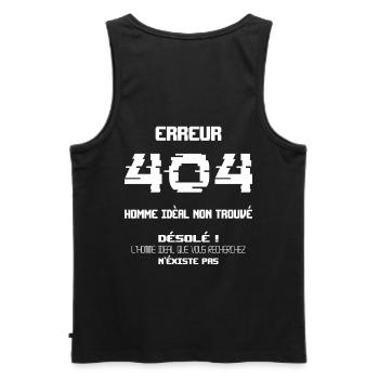 Fehler 404: Idealer Mann nicht gefunden - Männer Premium Bio Tank Top - Schwarz - Hinten - AI Model Male 178 light (178cm)