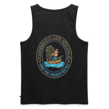 Tiefseelinien-Entangler-Fleck - Männer Premium Bio Tank Top - Schwarz - Hinten - AI Model Male 178 light (178cm)