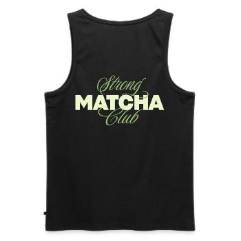 Strong Matcha Club - Men's Premium Organic Tank Top - black - Back - AI Model Male 178 light (178cm)