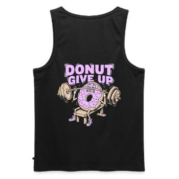 Donut Give Up - Lustiges Fitness Training - Männer Premium Bio Tank Top - Schwarz - Hinten - AI Model Male 178 light (178cm)