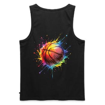 Basketball – Basketball-Stil Malerei - Männer Premium Bio Tank Top - Schwarz - Hinten - AI Model Male 178 light (178cm)