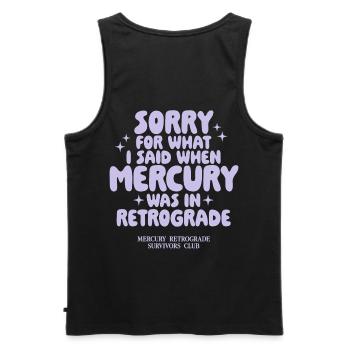 Mercury Retrograde Survivors Club - Männer Premium Bio Tank Top - Schwarz - Hinten - AI Model Male 178 light (178cm)