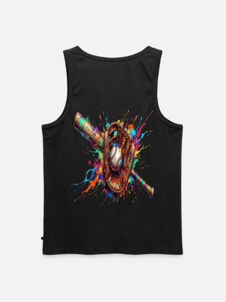 Ball- und Schlägerhandschuh mehrfarbig - Männer Premium Bio Tank Top - Schwarz