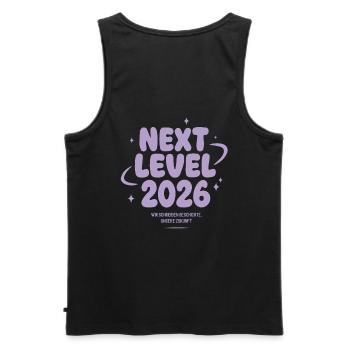 Next Level 2026 – Wir schreiben Geschichte - Männer Premium Bio Tank Top - Schwarz - Hinten - AI Model Male 178 light (178cm)