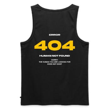 Error 404 Human not found - Männer Premium Bio Tank Top - Schwarz - Hinten - AI Model Male 178 light (178cm)