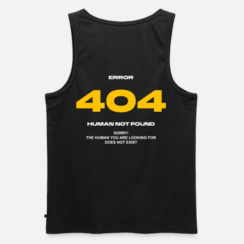 Error 404 Human not found - Männer Premium Bio Tank Top - Schwarz