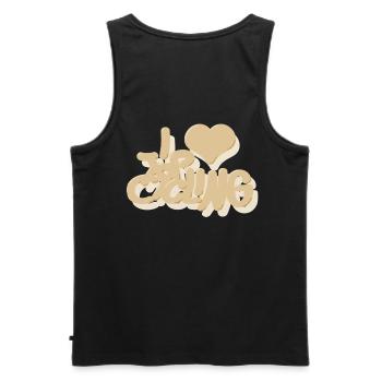 I_love_Cycling_beige - Débardeur bio Premium Homme - noir - Dos - AI Model Male 178 light (178cm)