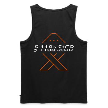  §118a StGB Routerfishers - Männer Premium Bio Tank Top - Schwarz - Hinten - AI Model Male 178 light (178cm)