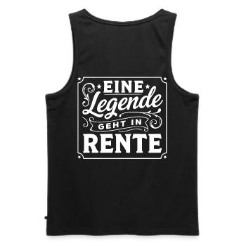 Une légende prend sa retraite - Débardeur bio Premium Homme - noir - Dos - AI Model Male 178 light (178cm)