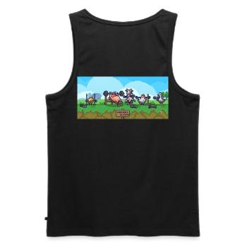 Émission Pixel du Gymnase Paysan - Débardeur bio Premium Homme - noir - Dos - AI Model Male 178 light (178cm)