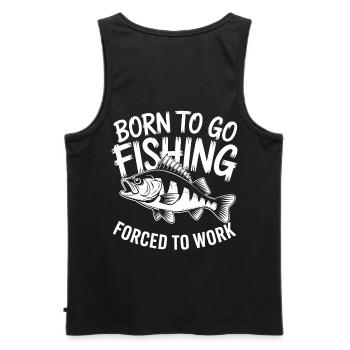 Geboren zum Angeln - Männer Premium Bio Tank Top - Schwarz - Hinten - AI Model Male 178 light (178cm)