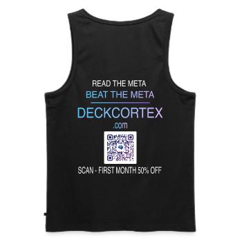 Deckcortex Neon Gehirn Kartenspiel - Männer Premium Bio Tank Top - Schwarz - Hinten - AI Model Male 178 light (178cm)