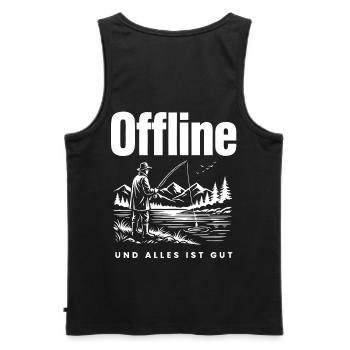 Natur statt Handy - Männer Premium Bio Tank Top - Schwarz - Hinten - AI Model Male 178 light (178cm)