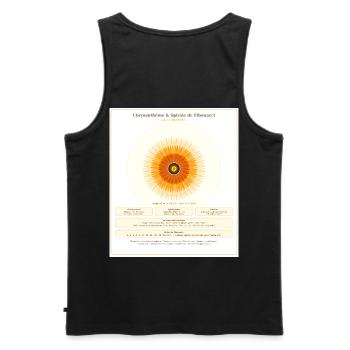 Chrysantème et Spirale de Fibonacci - Débardeur bio Premium Homme - noir - Dos - AI Model Male 178 light (178cm)
