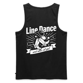 Line Dance Boots Spruch - Männer Premium Bio Tank Top - Schwarz - Hinten - AI Model Male 178 light (178cm)