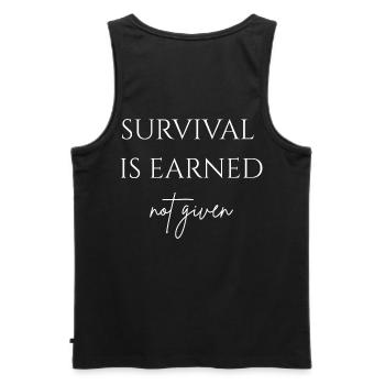 La survie se mérite - Débardeur bio Premium Homme - noir - Dos - AI Model Male 178 light (178cm)